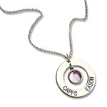 Embrace Your Story – Sterling Silver Circle Name Pendant with Birthstone – A Cherished Keepsake for Loved Ones - Image 2