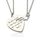 Key and Heart Necklace Set for Couples