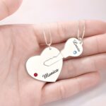 Unlock Your Love Story – Custom Name & Birthstone Pendant Set – For Couples Who Hold Each Other’s Hearts - Image 4