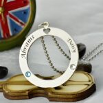 Embrace Eternal Bonds – Engraved Circle of Love Necklace with Birthstones – A Cherished Keepsake for Your Beloved - Image 4