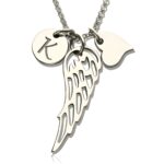 Angel Wing Necklace with Heart Charm for her
