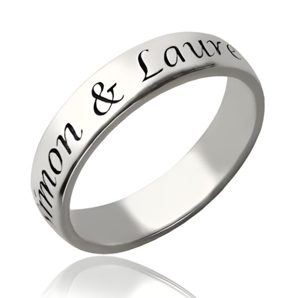 Personalized sterling silver name ring for lasting love