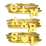 Wear Your Story – Stackable Initial Rings in 18k Gold Plating – A Cherished Token for Loved Ones - Image 3