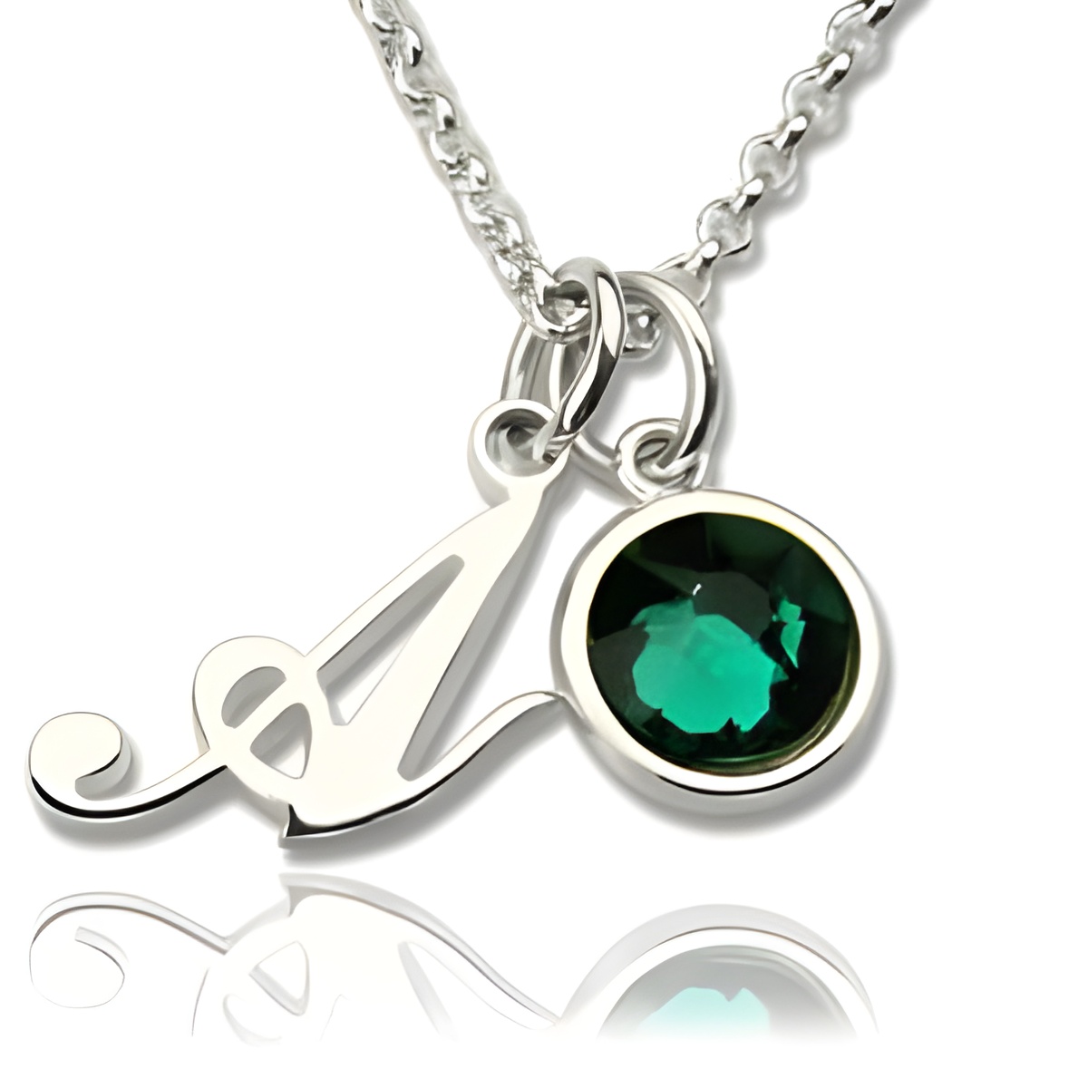 Personalized birthstone initial necklace for cherished memories