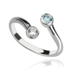 Dual birthstone ring for cherished connections