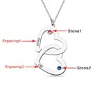Embrace Everlasting Bonds – Double Heart Name Necklace with Birthstones – A Cherished Token for Mom's Heart - Image 3