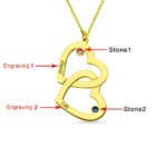 Embrace Everlasting Bonds – Double Heart Name Necklace with Birthstones – A Cherished Token for Mom's Heart - Image 4