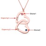 Embrace Everlasting Bonds – Double Heart Name Necklace with Birthstones – A Cherished Token for Mom's Heart - Image 5