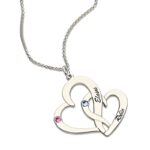Intertwined Hearts of Love – Custom Name & Birthstone Necklace – Celebrate Your Unique Bond - Image 2