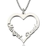 double name heart necklace for your beloved