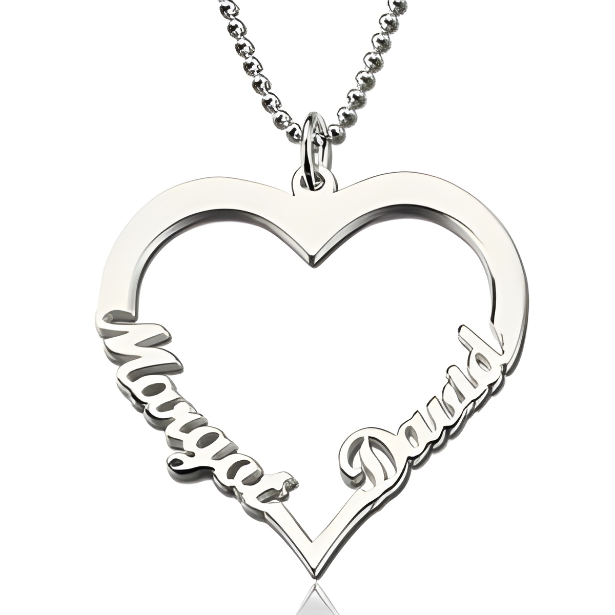 double name heart necklace for your beloved