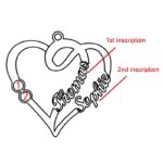 Two Hearts, One Story – Engraved Couple Necklace with Birthstones – A Timeless Embrace for Soulmates - Image 2