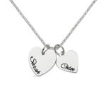 Sterling Silver Double Heart Necklace for your love
