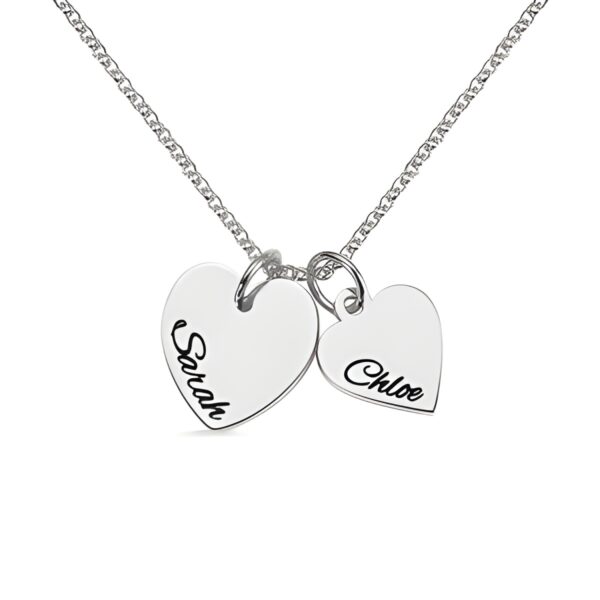 Sterling Silver Double Heart Necklace for your love