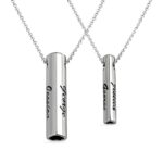 Engraved double bar necklace for her