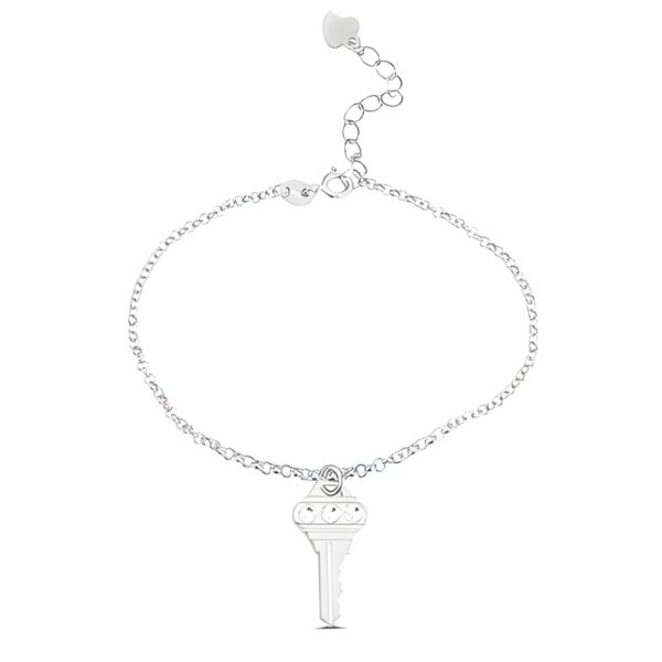 Sterling silver key bracelet gift for new beginnings