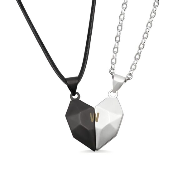 Magnetic heart necklace set for couples sharing love