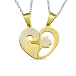 Unlock Your Love Story – Heart & Clover Lock Necklace – For Cherished Couples - Image 5
