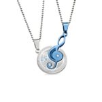Harmony of Hearts – Titanium Steel Couple's Music Note Necklaces – Celebrate Your Love Story - Image 2