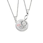 Harmony of Hearts – Titanium Steel Couple's Music Note Necklaces – Celebrate Your Love Story - Image 3