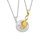 Harmony of Hearts – Titanium Steel Couple's Music Note Necklaces – Celebrate Your Love Story - Image 4