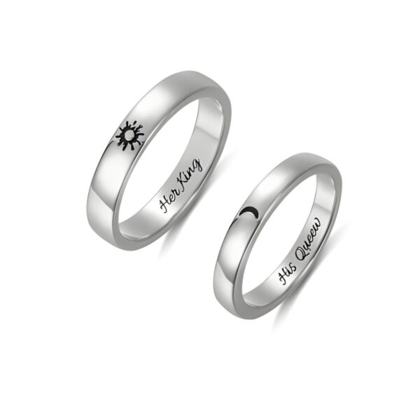 Sun and moon couple rings symbolizing eternal harmony