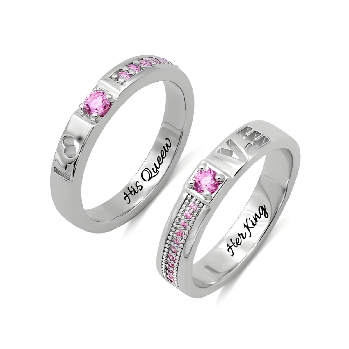 Personalized couple birthstone rings for your love story