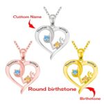 Embrace Eternal Love – Heart-Shaped Name Necklace with Birthstones – A Cherished Token for Two Souls - Image 2