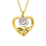 Embrace Eternal Love – Rose Heart Necklace with Birthstone – A Cherished Keepsake for Her - Image 2