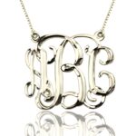 Monogram cube necklace for her in sterling silver