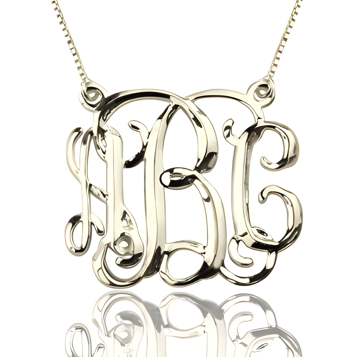 MO01_featured Monogram cube necklace for her in sterling silver