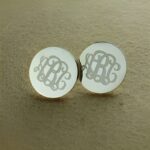 Embrace Your Initials – Engraved Sterling Silver Monogram Stud Earrings – A Timeless Treasure for You or Loved Ones - Image 3