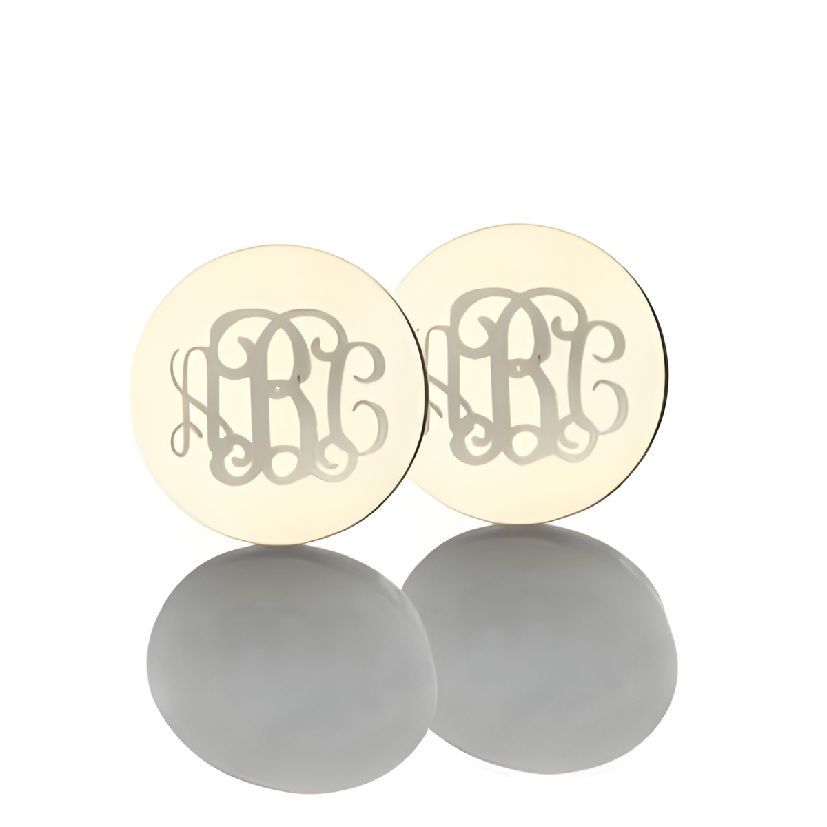 Engraved sterling silver monogram earrings for personal touch