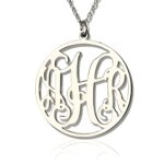 Personalized monogram necklace gift in sterling silver