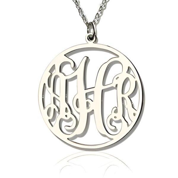 Personalized monogram necklace gift in sterling silver