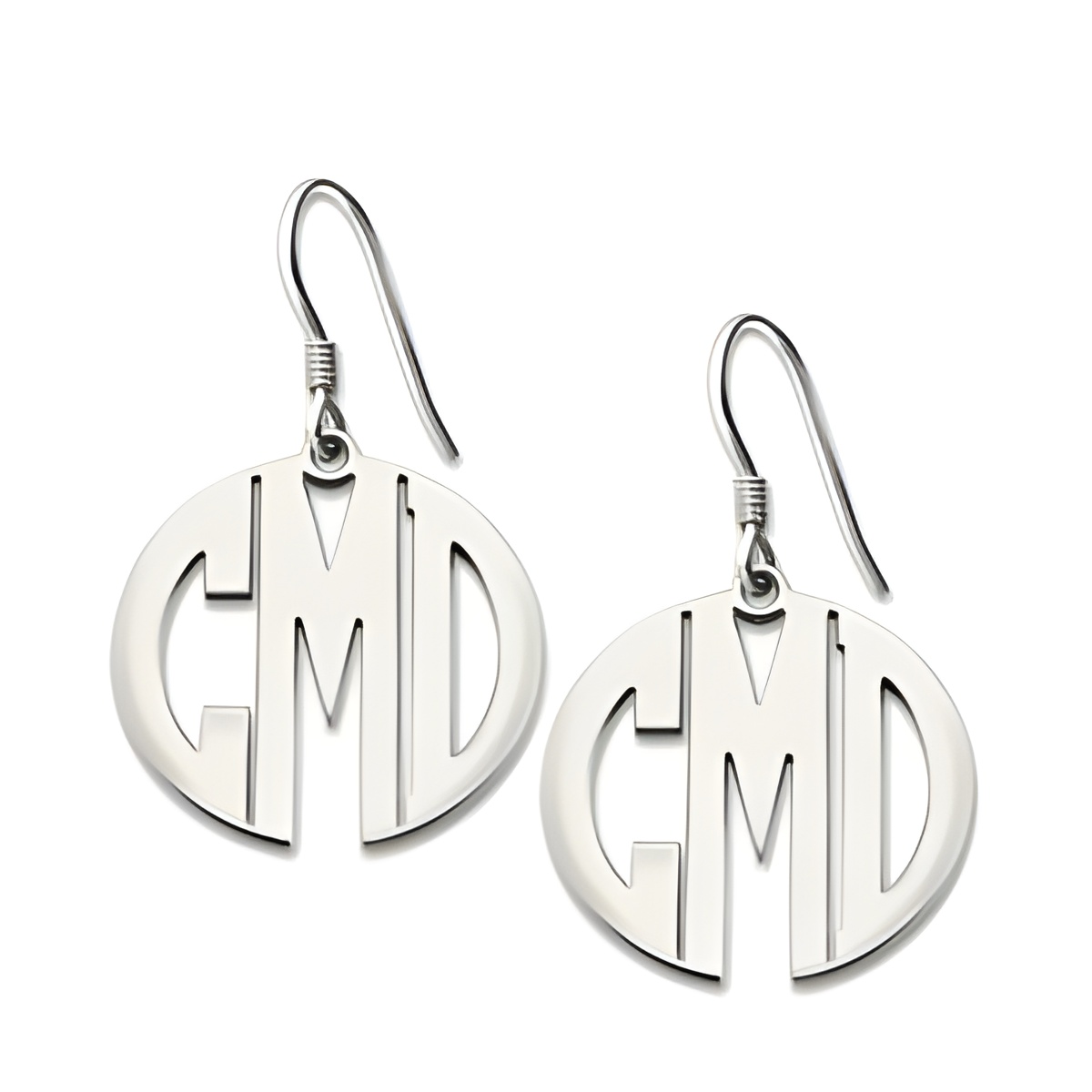 Personalized monogram earrings in sterling silver