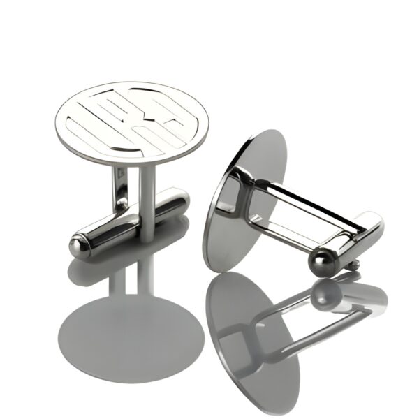 Engraved sterling silver monogram cufflinks for him