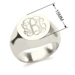 Carry Your Story – Radiant Sterling Silver Monogram Signet Ring – A Timeless Treasure for Loved Ones - Image 2