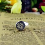 Carry Your Story – Radiant Sterling Silver Monogram Signet Ring – A Timeless Treasure for Loved Ones - Image 4