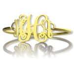 Personalized monogram bracelet gift in 18K gold plating