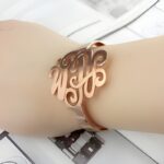 Wear Your Story – Handwritten Monogram Cuff Bracelet in Rose Gold – A Cherished Treasure for Her - Image 4