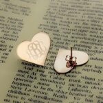 Carry Your Heart Close – Rose Gold Monogram Stud Earrings – A Tender Keepsake for Her - Image 2