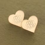 Carry Your Heart Close – Rose Gold Monogram Stud Earrings – A Tender Keepsake for Her - Image 3