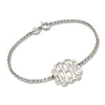 Personalized monogram bracelet showcasing initials