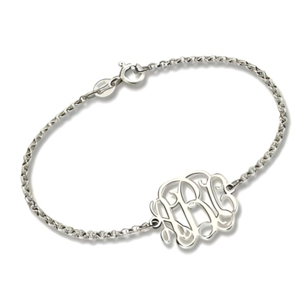 Personalized monogram bracelet showcasing initials