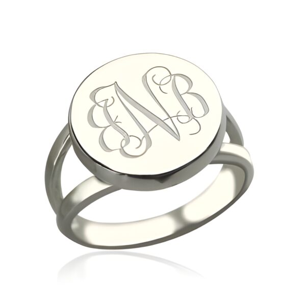 Personalized monogram signet ring for unique identity