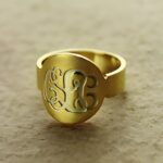 Wear Your Story – Elegant Script Monogram Ring in 18K Gold Plating – A Cherished Token for Loved Ones - Image 3