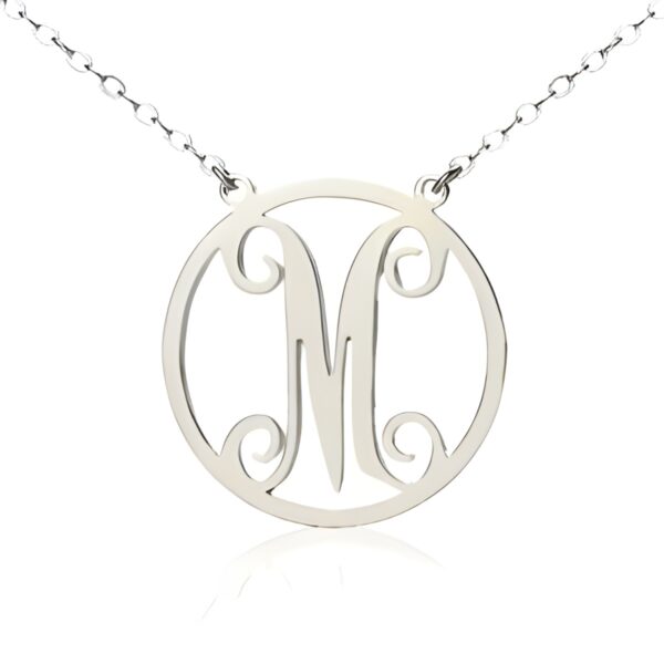 Personalized monogram necklace close to heart