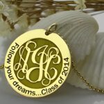 Carry Your Dreams Close – Monogram Disc Necklace in 18K Gold Plating – For Dreamers and Beloved Souls - Image 2