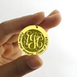Carry Your Dreams Close – Monogram Disc Necklace in 18K Gold Plating – For Dreamers and Beloved Souls - Image 3